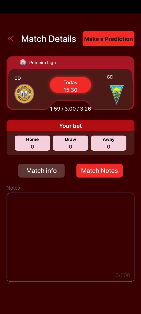 Prediction modal in the app
