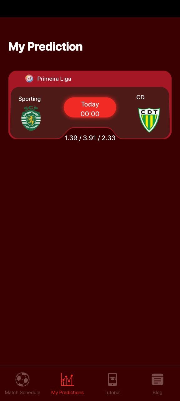 My Prediction screen of the app